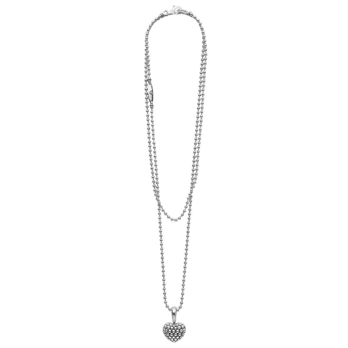 LAGOS Signature Caviar Silver Caviar Beaded Heart Pendant Necklace, 32