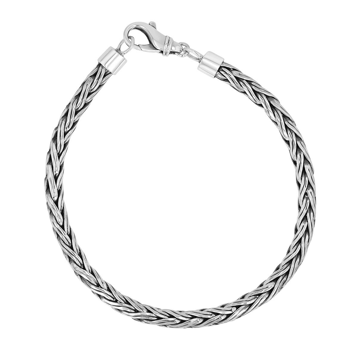 Sterling Silver Braided Rope Bracelet, 9