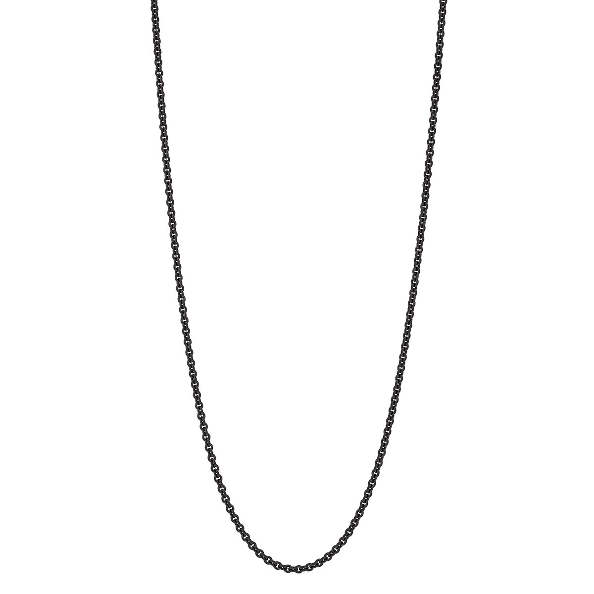 Cable Chain in Black Tone Sterling Silver, 1.9 mm, 18