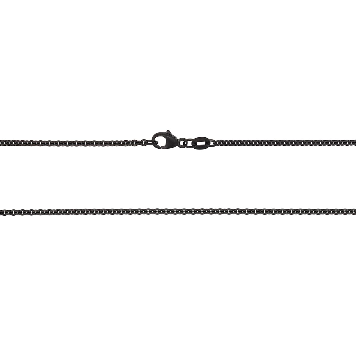 Cable Chain in Black Tone Sterling Silver, 1.9 mm, 18