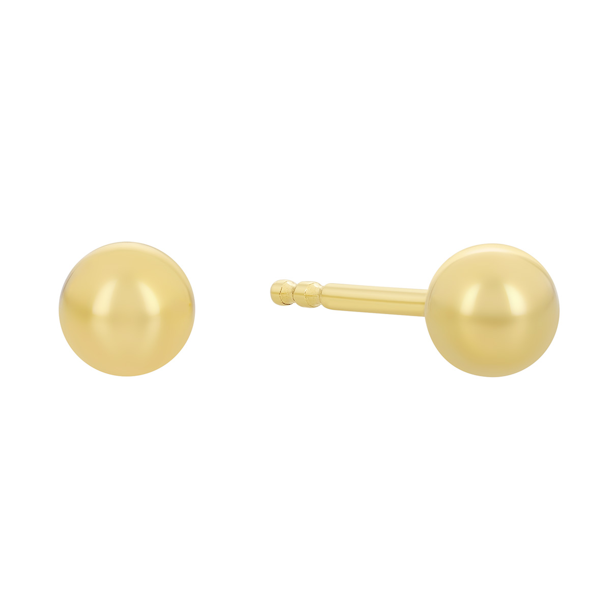 Small Ball Stud Earrings in 14K Yellow Gold, 3 mm