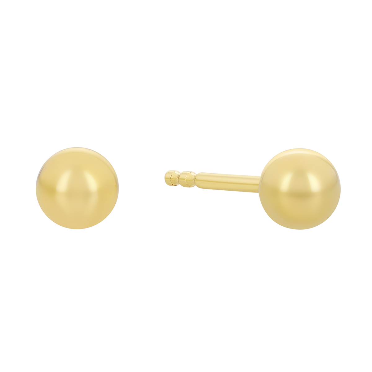 Small Ball Stud Earrings in 14K Yellow Gold, 4 mm
