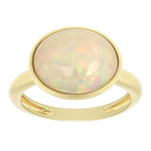 18K Yellow Gold Oval Opal Bezel Set Ring Borsheims