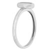 Round Opal Doublet Bezel Set Ring in White Gold