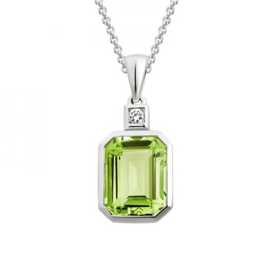 Emerald Cut Peridot Pendant With Diamond Bail In Yellow Gold 18 Borsheims - Emerald Cut Pendant Gold Emerald Cut Peridot Pendant With Diamond Bail In Yellow Gold 18 Borsheims - Emerald Cut Pendant Gold