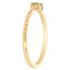 My Story East-West Oval Peridot Ring with Beaded Shank in Yellow Gold