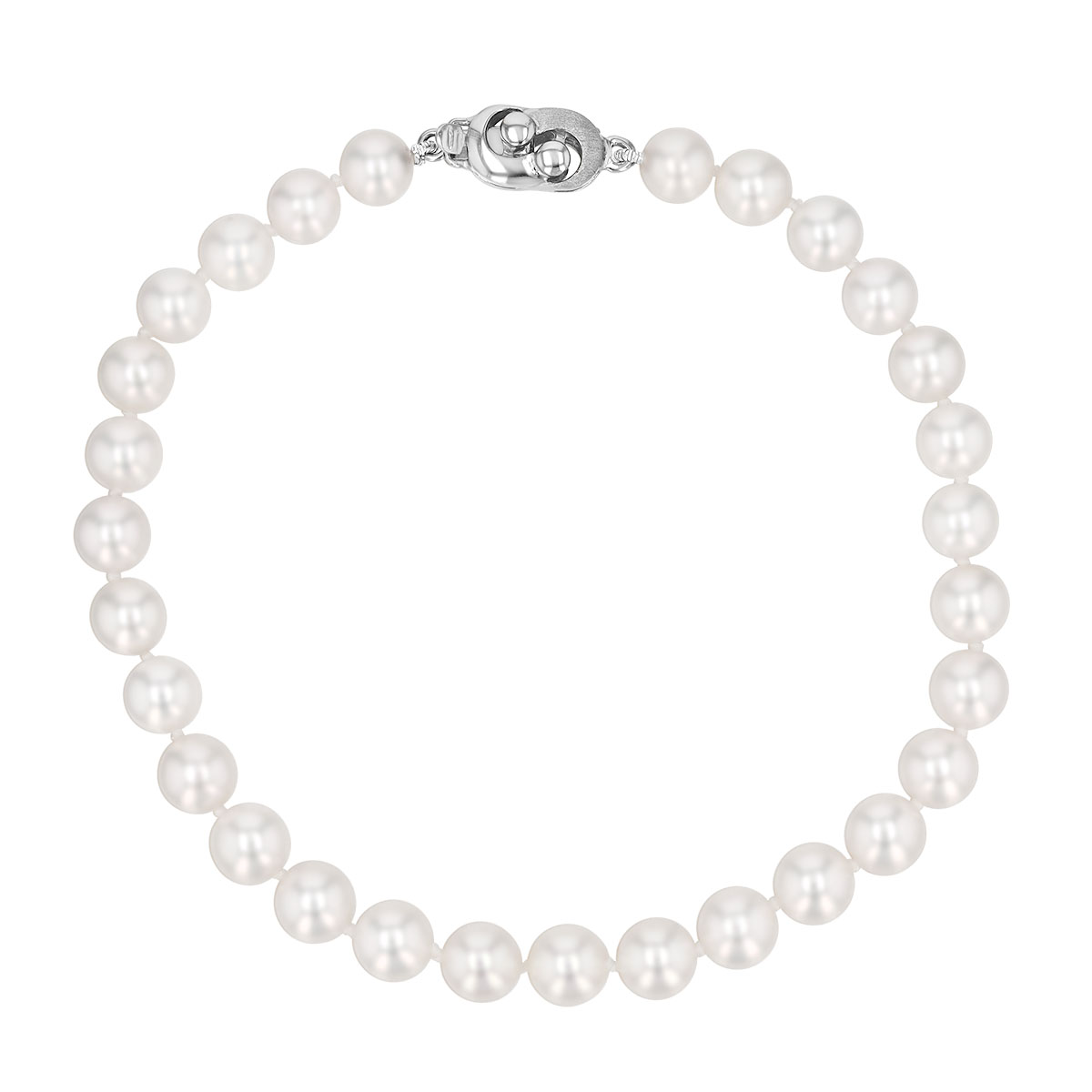 TARA Pearls White Cultured Pearl Bracelet with White Gold Clasp, 5.5-6mm