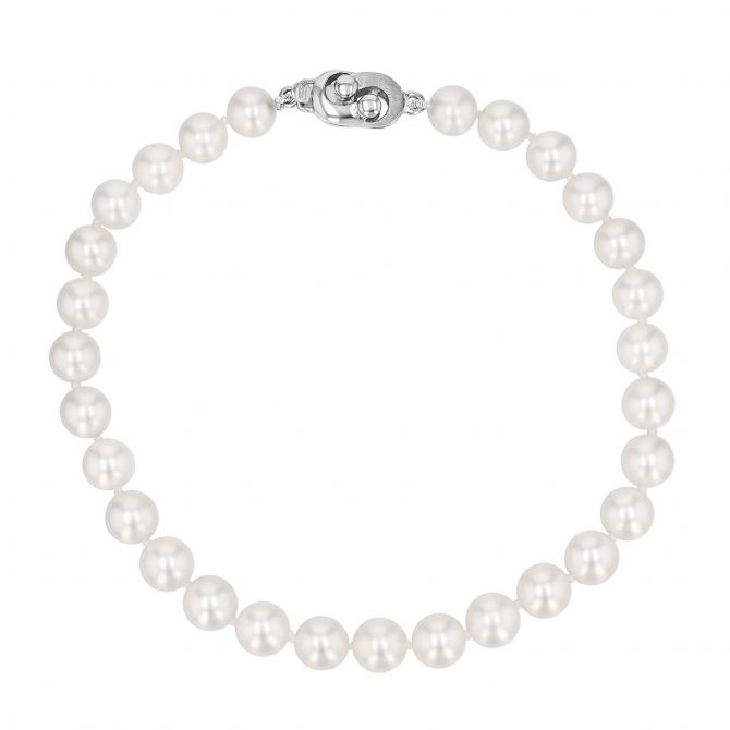 TARA Pearls White Cultured Pearl Bracelet with White Gold Clasp, 5.5-6mm