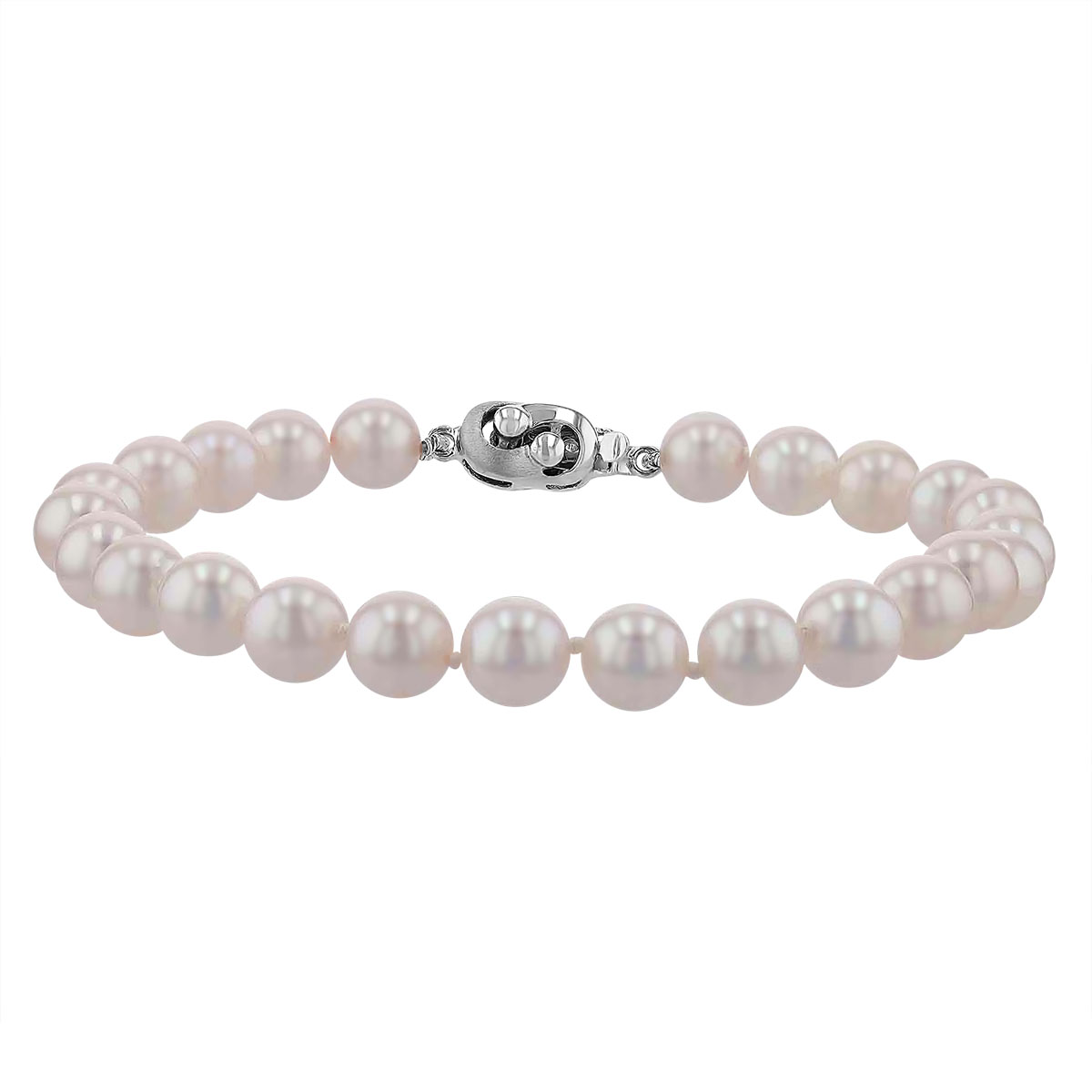 TARA Pearls White Cultured Pearl 6.5-7 mm Bracelet in White Gold, 7.5