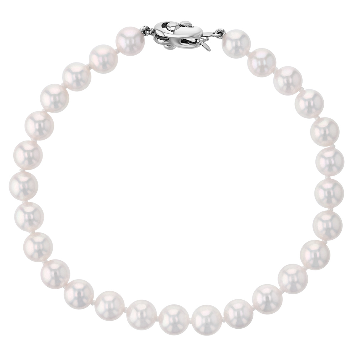 TARA Pearls White Cultured Pearl Bracelet, 6-6.5 mm in White Gold, 7.5