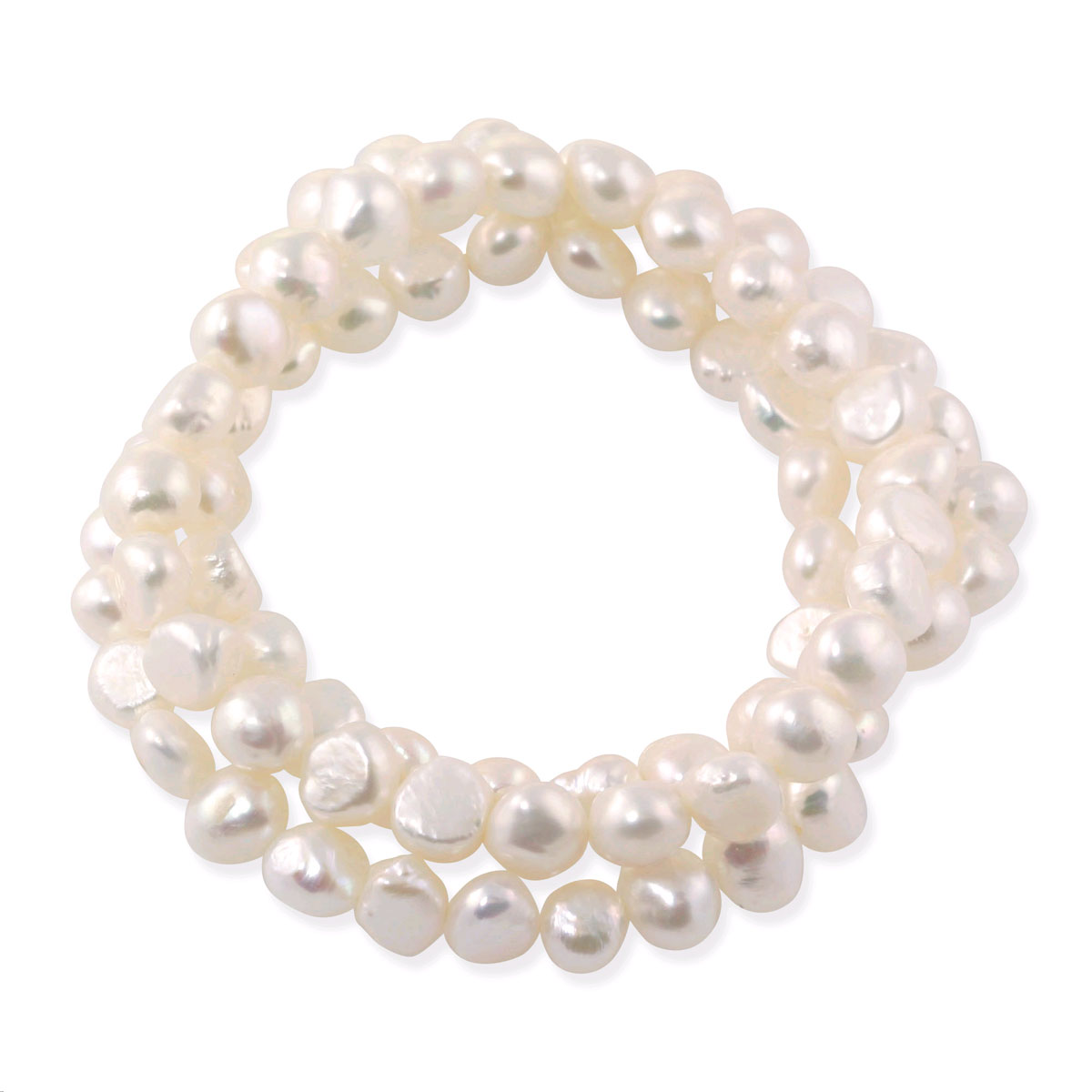 Set of 3 Freshwater Cultured Pearl Stretch Bracelets by TARA Pearls ...