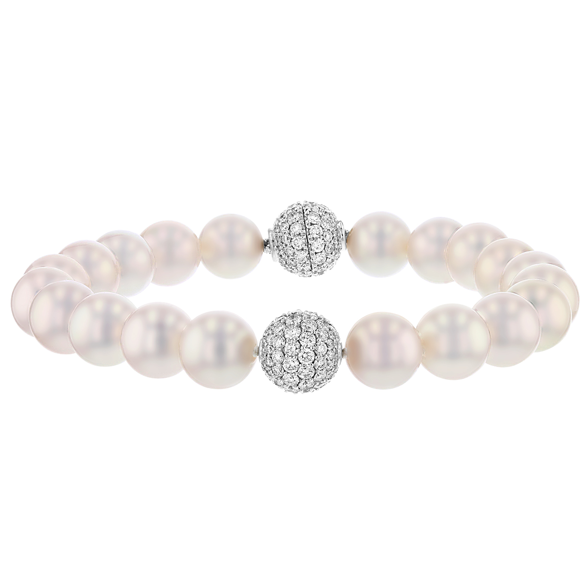 TARA Pearls Signature Collection 18K White Gold Diamond & White Cultured Pearl Bracelet