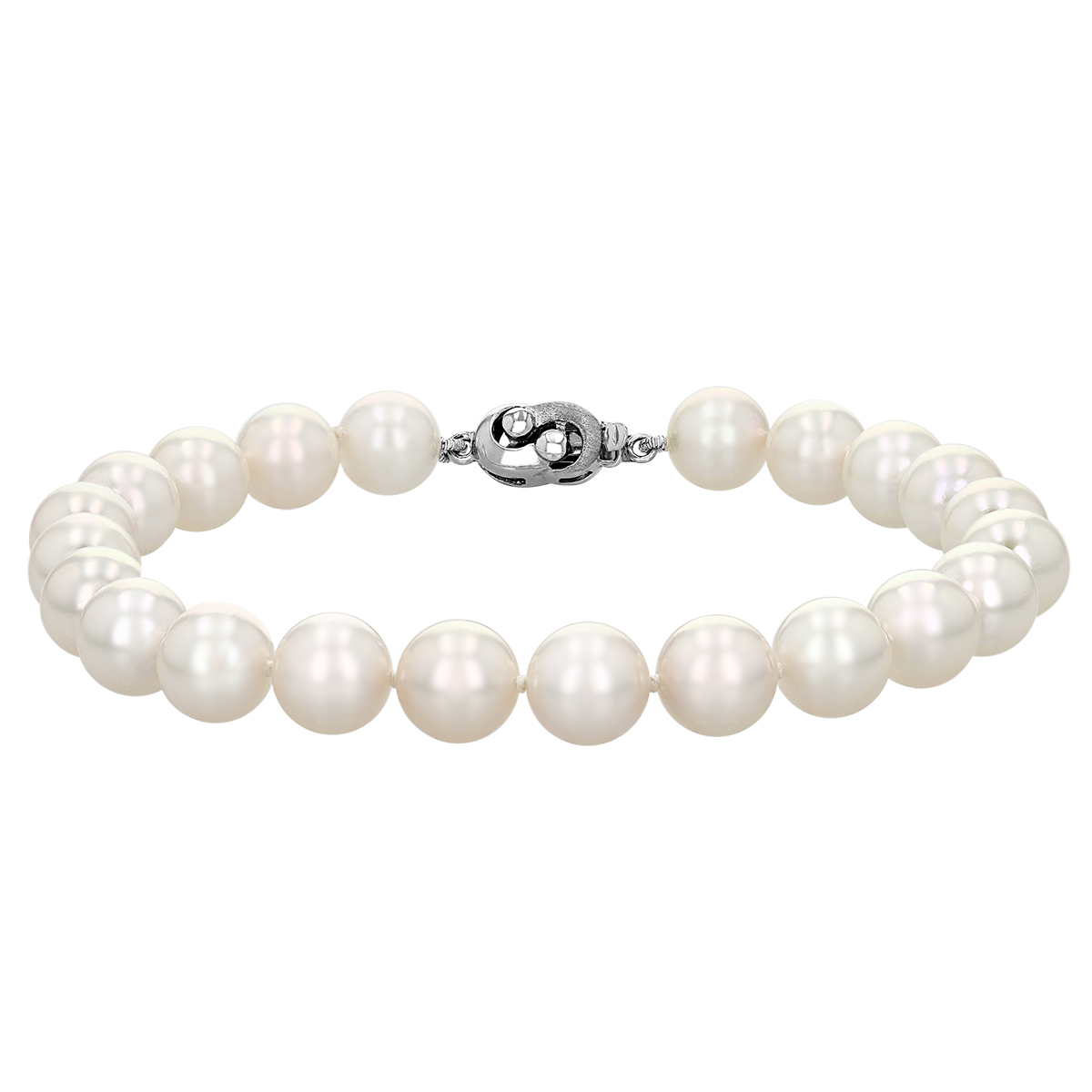 TARA Pearls White Cultured Pearl Bracelet in White Gold, 8