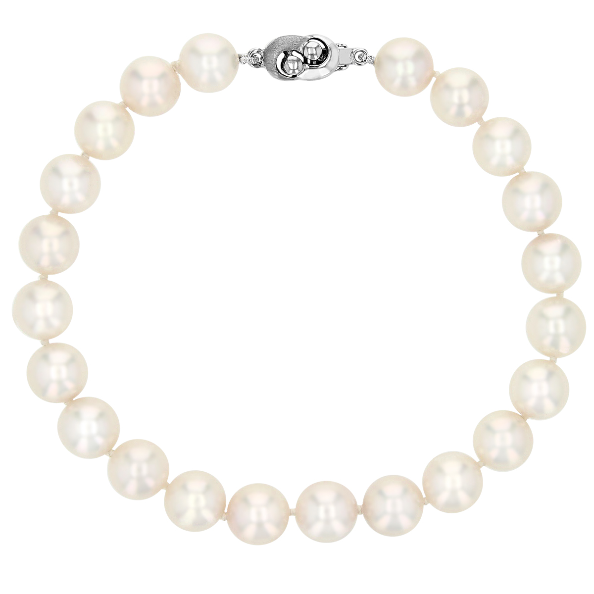 TARA Pearls White Cultured Pearl Bracelet in White Gold, 8