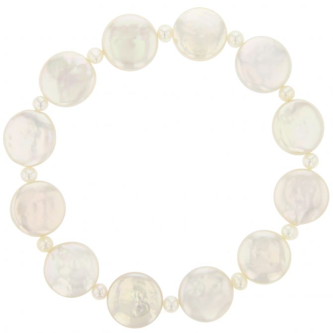 White Freshwater Cultured Pearl Stretch Bracelet