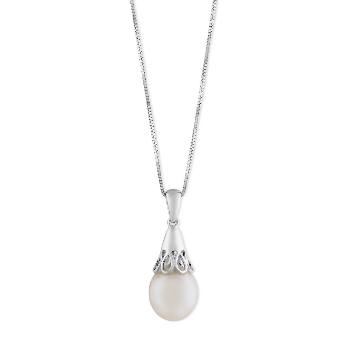 14K White Gold Freshwater Cultured Pearl Drop Pendant Borsheims