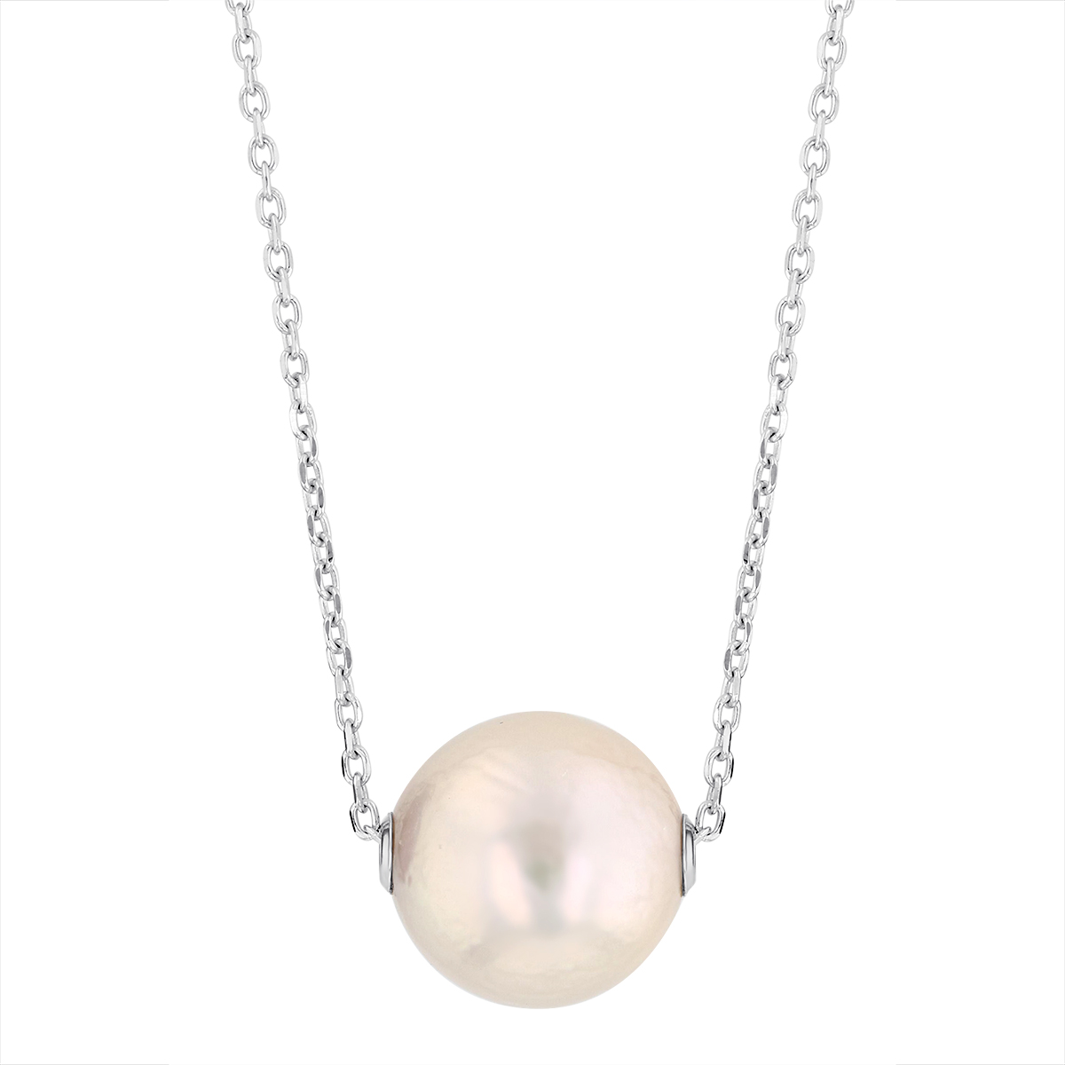 Freshwater Cultured Pearl Pendant Necklace in Sterling Silver