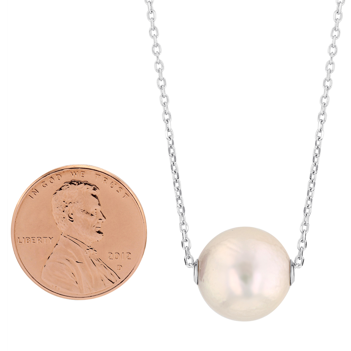 Freshwater Cultured Pearl Pendant Necklace in Sterling Silver