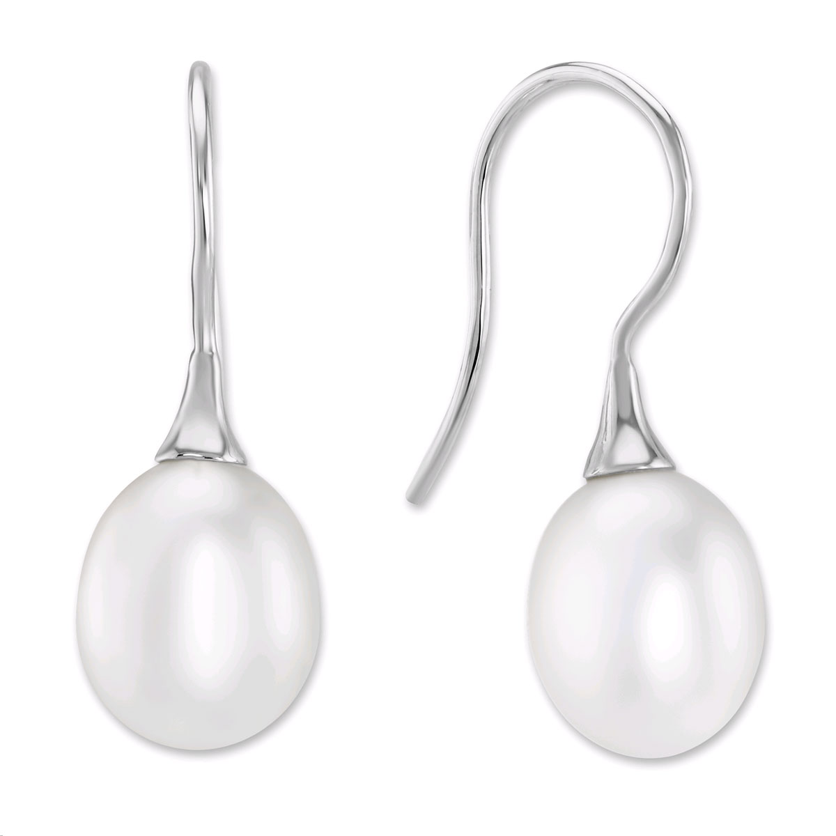 White gold pearl drop earrings Clearance
