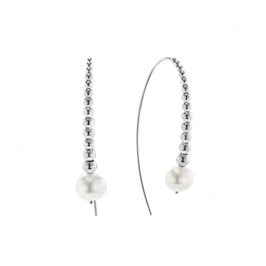 LAGOS Sterling Silver Signature Caviar White Freshwater Cultured Pearl Drop Earrings