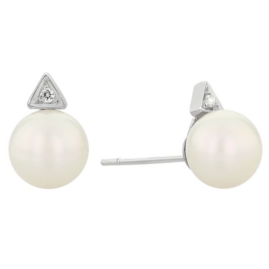 triangle pearl earrings
