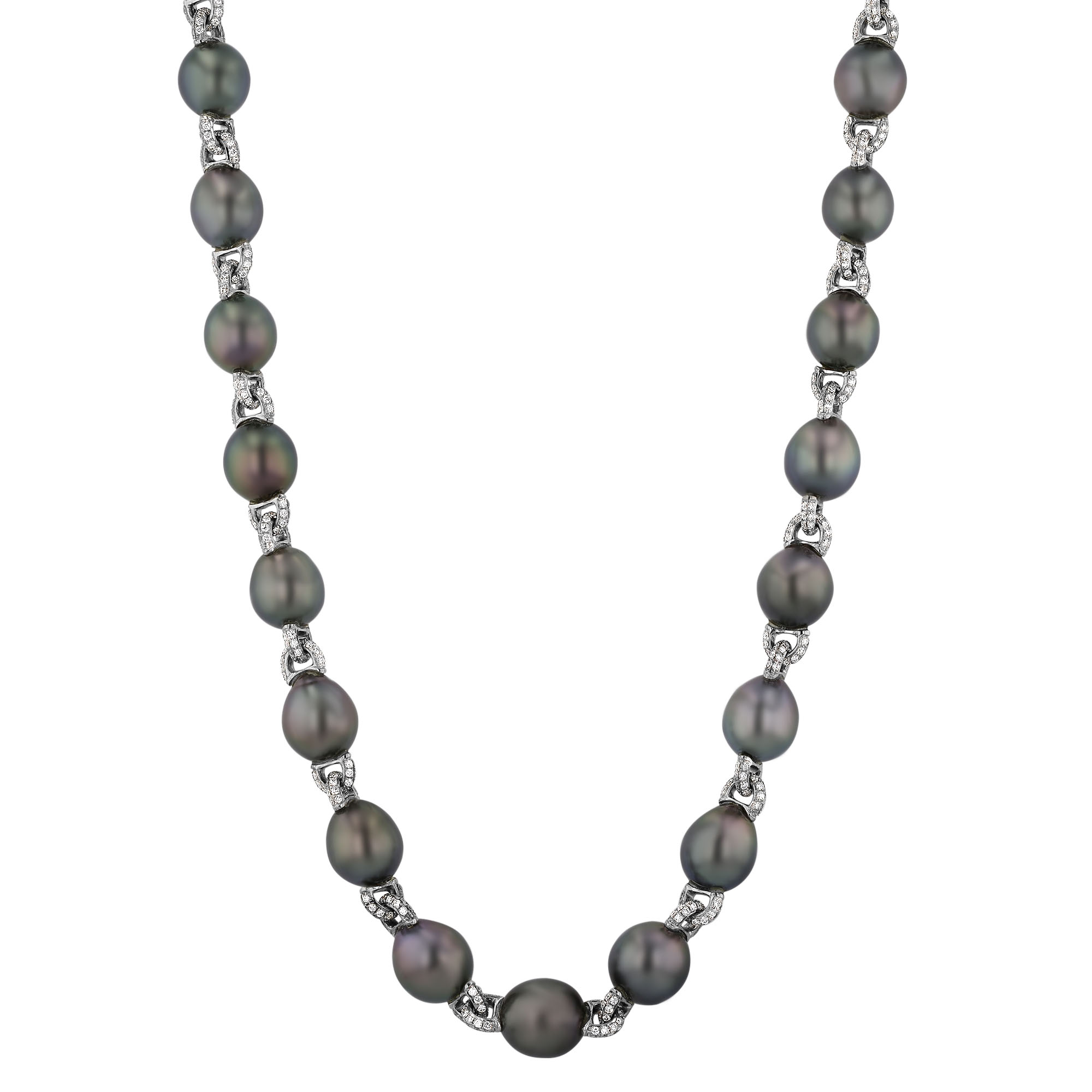 TARA Pearls Black Tahitian South Sea Culturd Pearl & Diamond Link ...