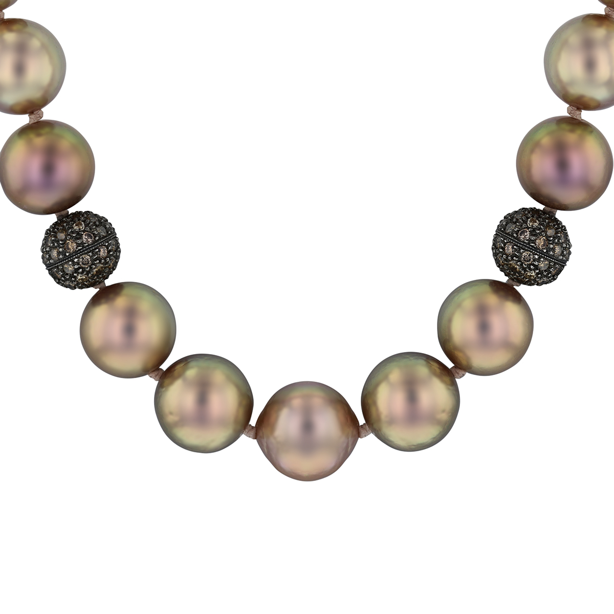 TARA Pearls Brown Freshwater Cultured Pearl & Brown Diamond Necklace, 16