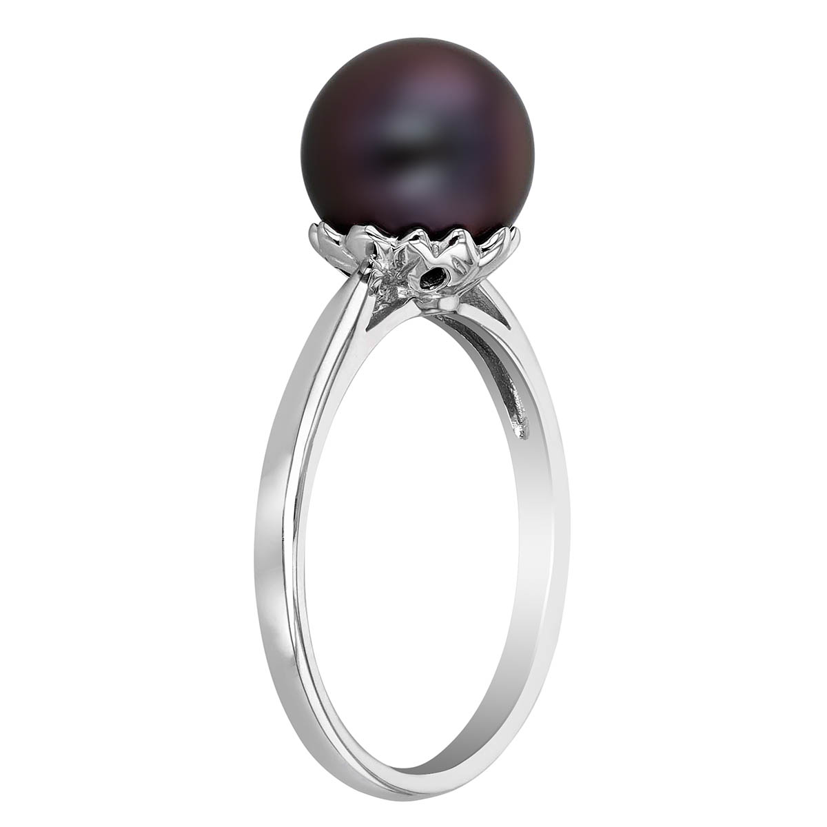 TARA Pearls Black Tahitian South Sea Cultured Pearl Ring in White Gold
