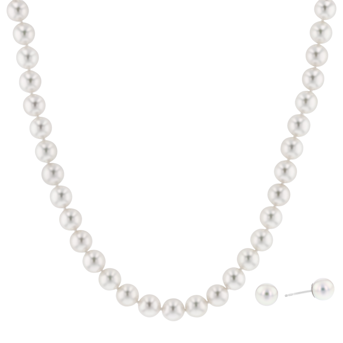 TARA Pearls Akoya Cultured Pearl Strand & Stud Earrings, 7x7.5mm in White Gold