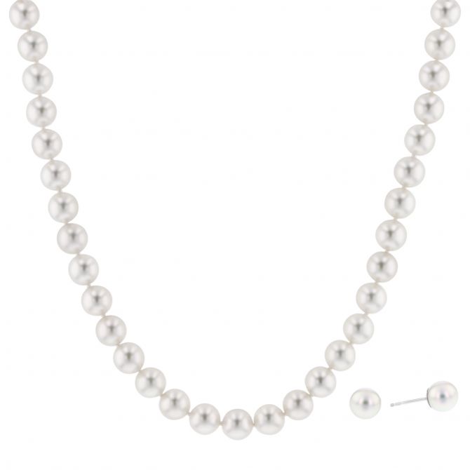 TARA Pearls Akoya Cultured Pearl Strand & Stud Earrings, 7x7.5mm in White Gold