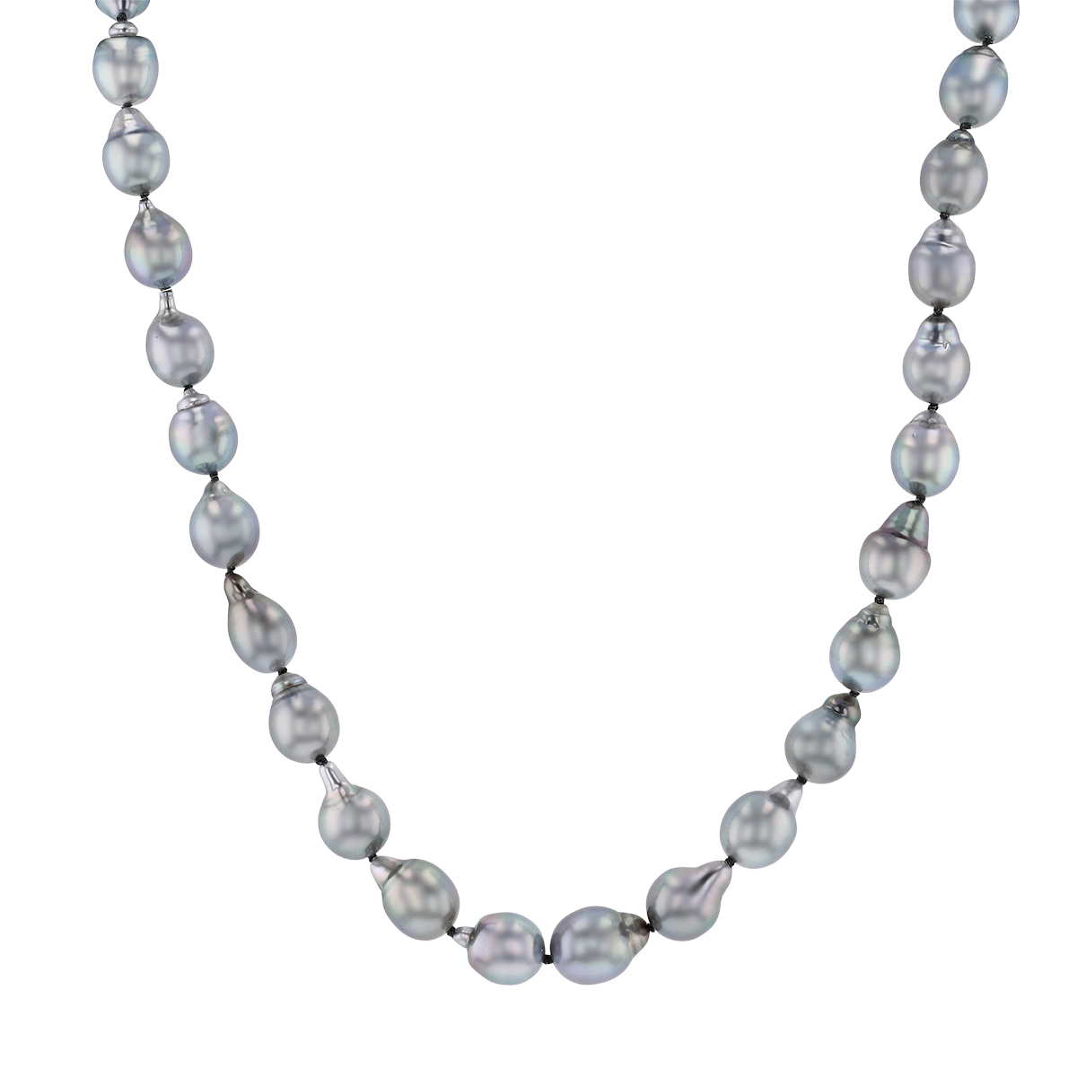 TARA Pearls Black Tahitian South Sea Cultured Baroque Pearl Strand Necklace in White Gold, 17