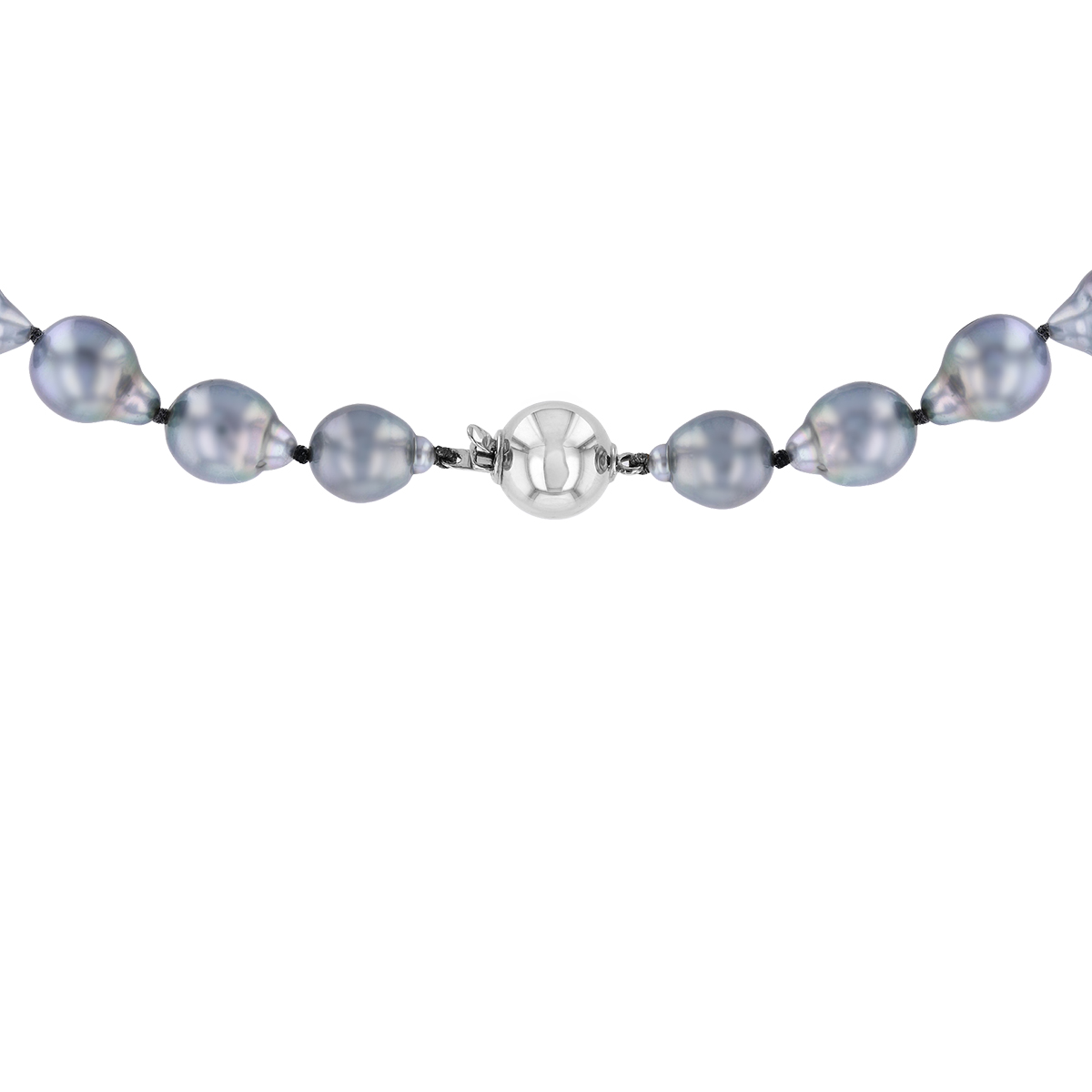 TARA Pearls Black Tahitian South Sea Cultured Baroque Pearl Strand Necklace in White Gold, 17