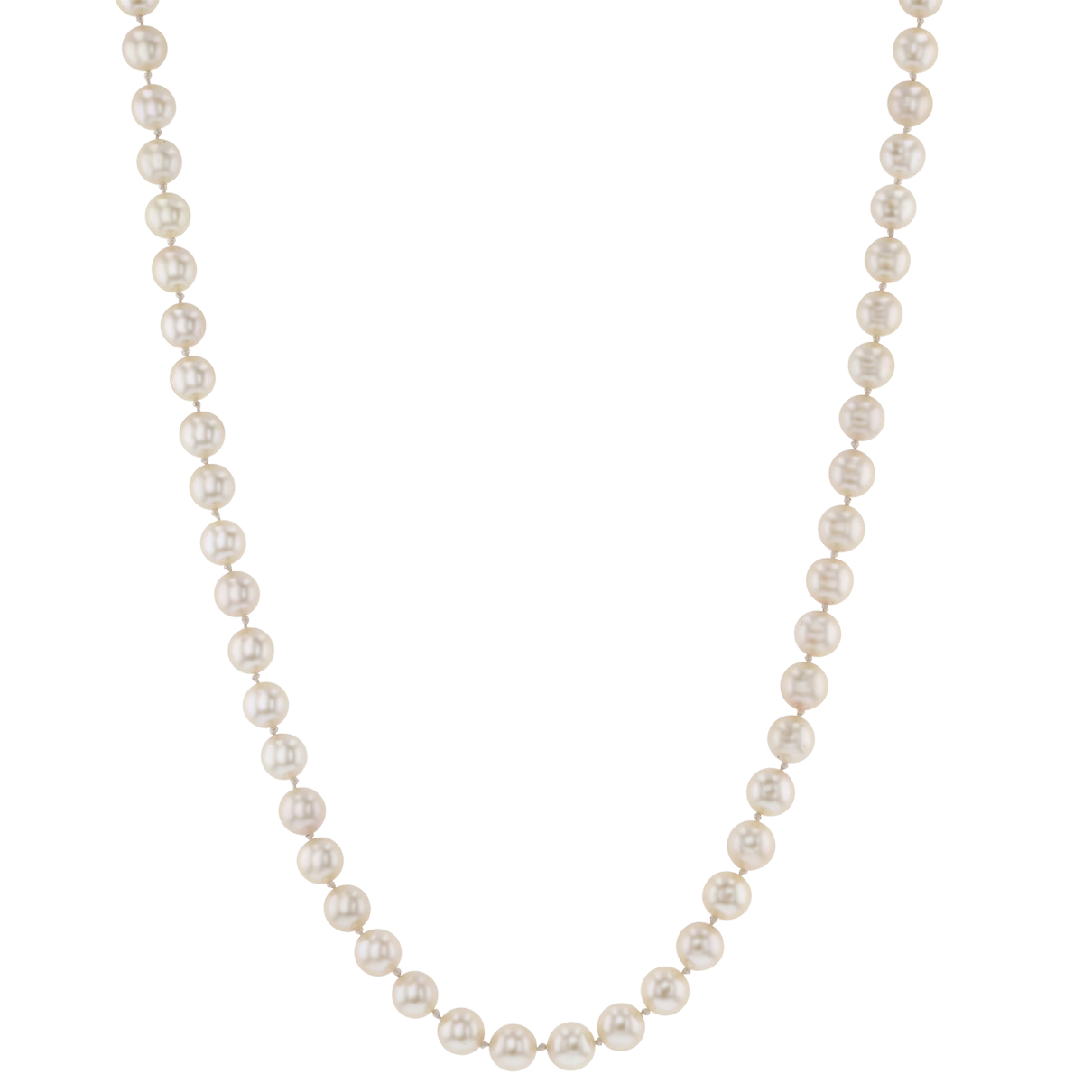 TARA Pearls White Cultured Pearl Strand Necklace in Yellow Gold, 18