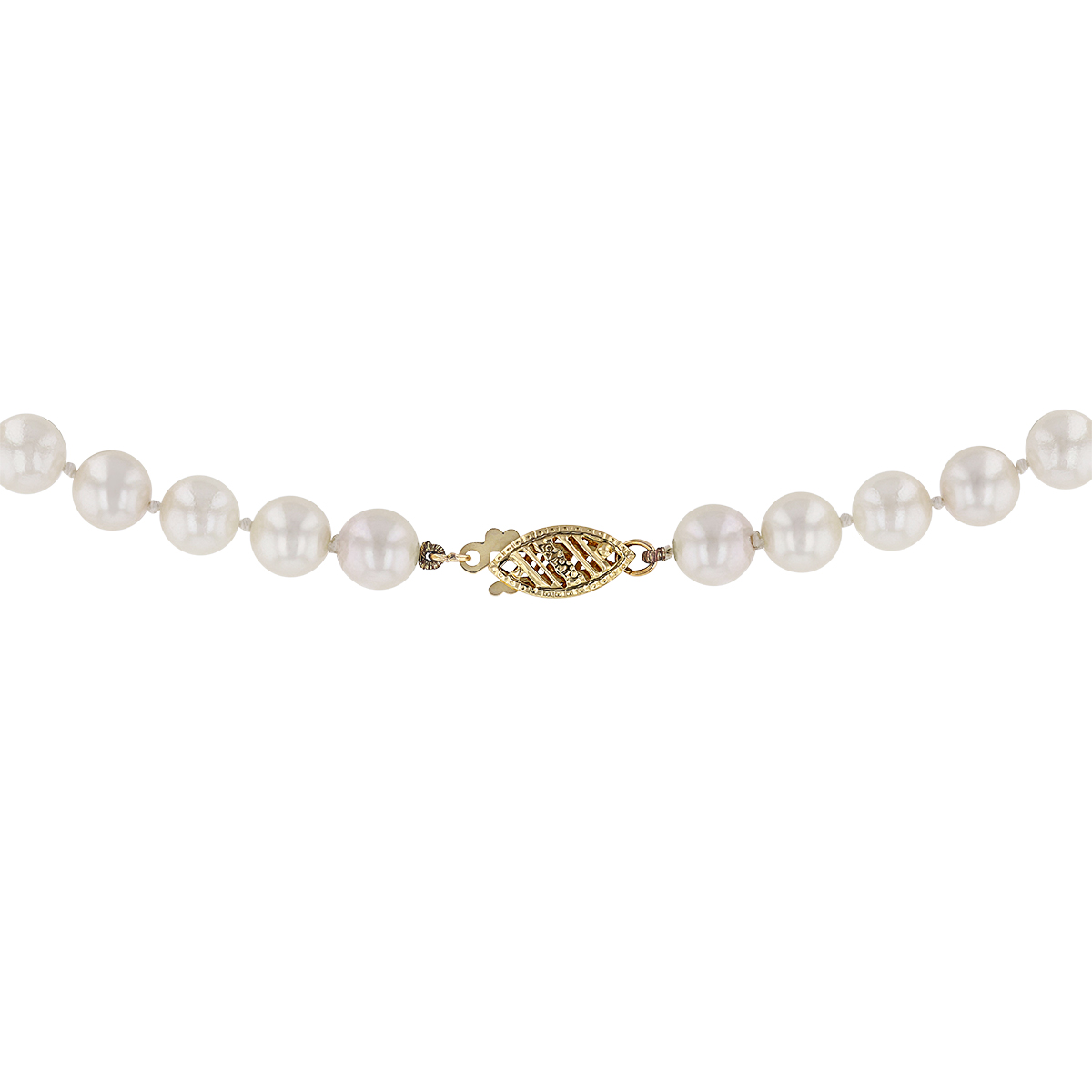 TARA Pearls White Cultured Pearl Strand Necklace in Yellow Gold, 18