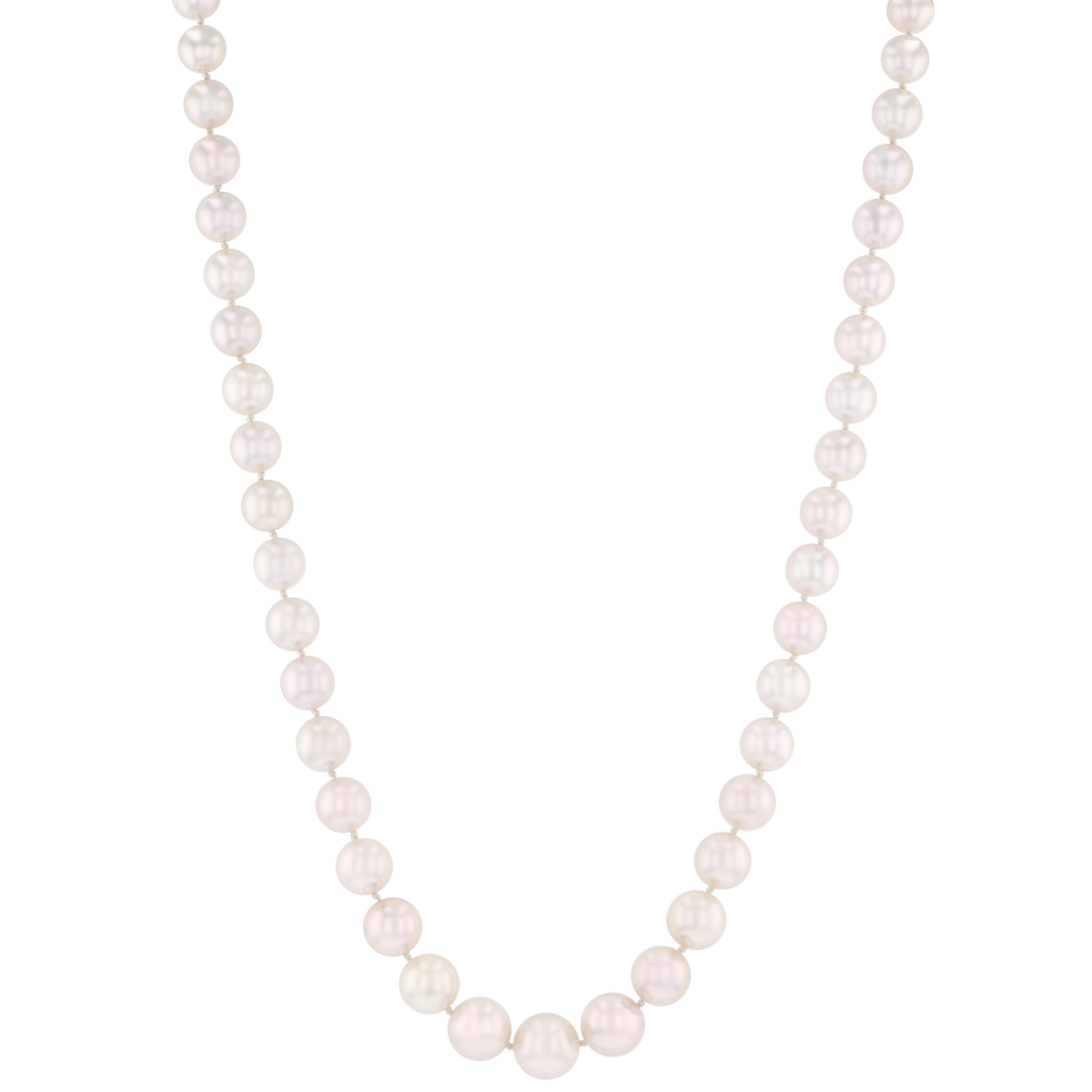 TARA Pearls White Cultured Pearl Graduated Strand Necklace in Yellow Gold, 18