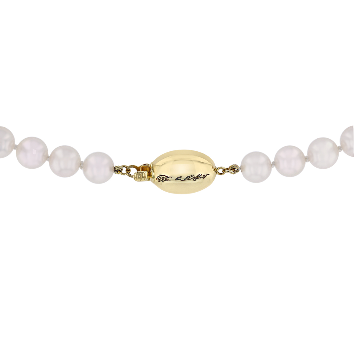 TARA Pearls White Cultured Pearl Graduated Strand Necklace in Yellow Gold, 18