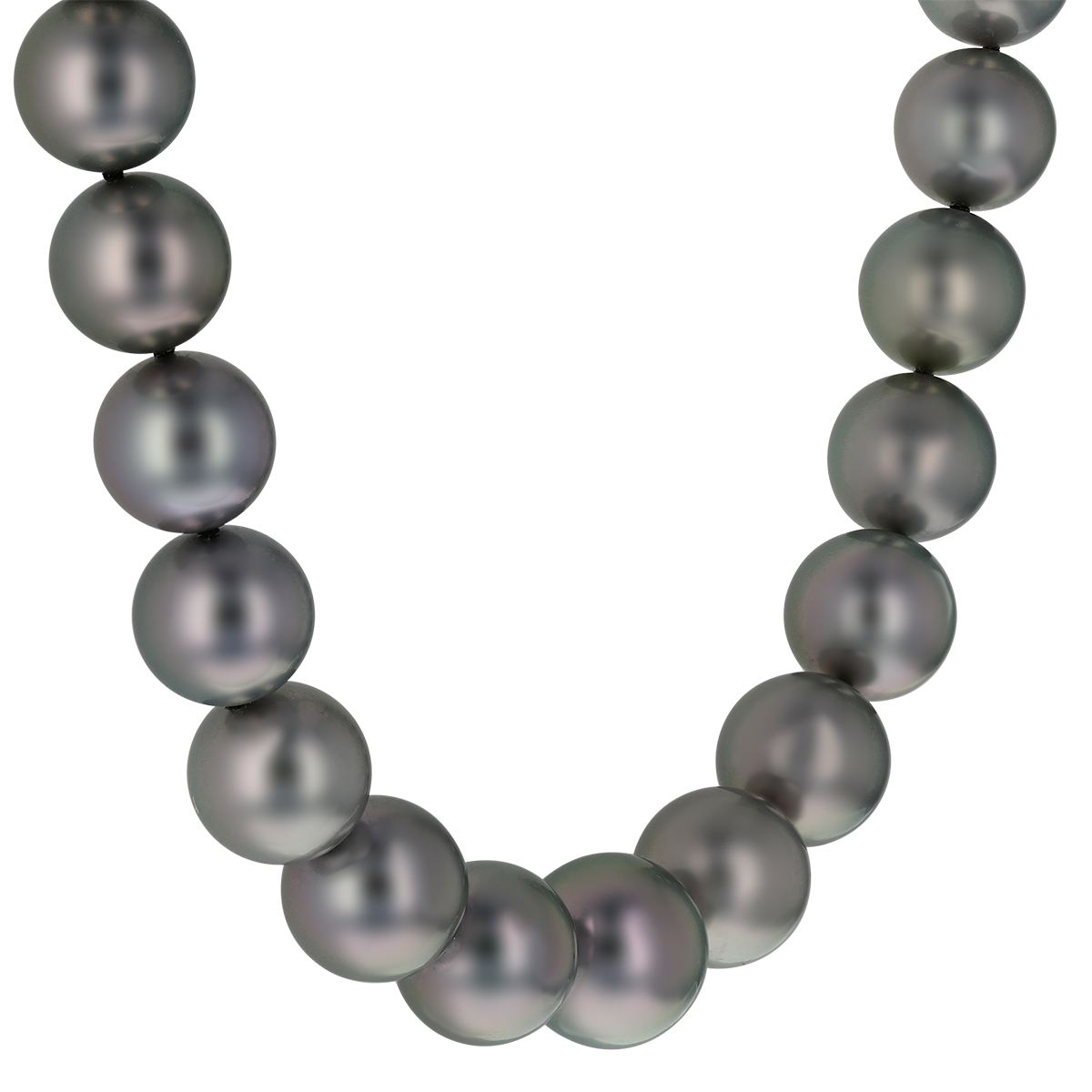 TARA Pearls Black Tahitian Cultured Pearl Strand with Diamond Clasp, 18