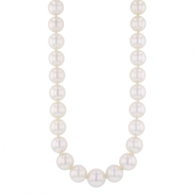 TARA Pearls White South Sea Cultured Pearl Strand Necklace with White Gold Clasp, 17"
