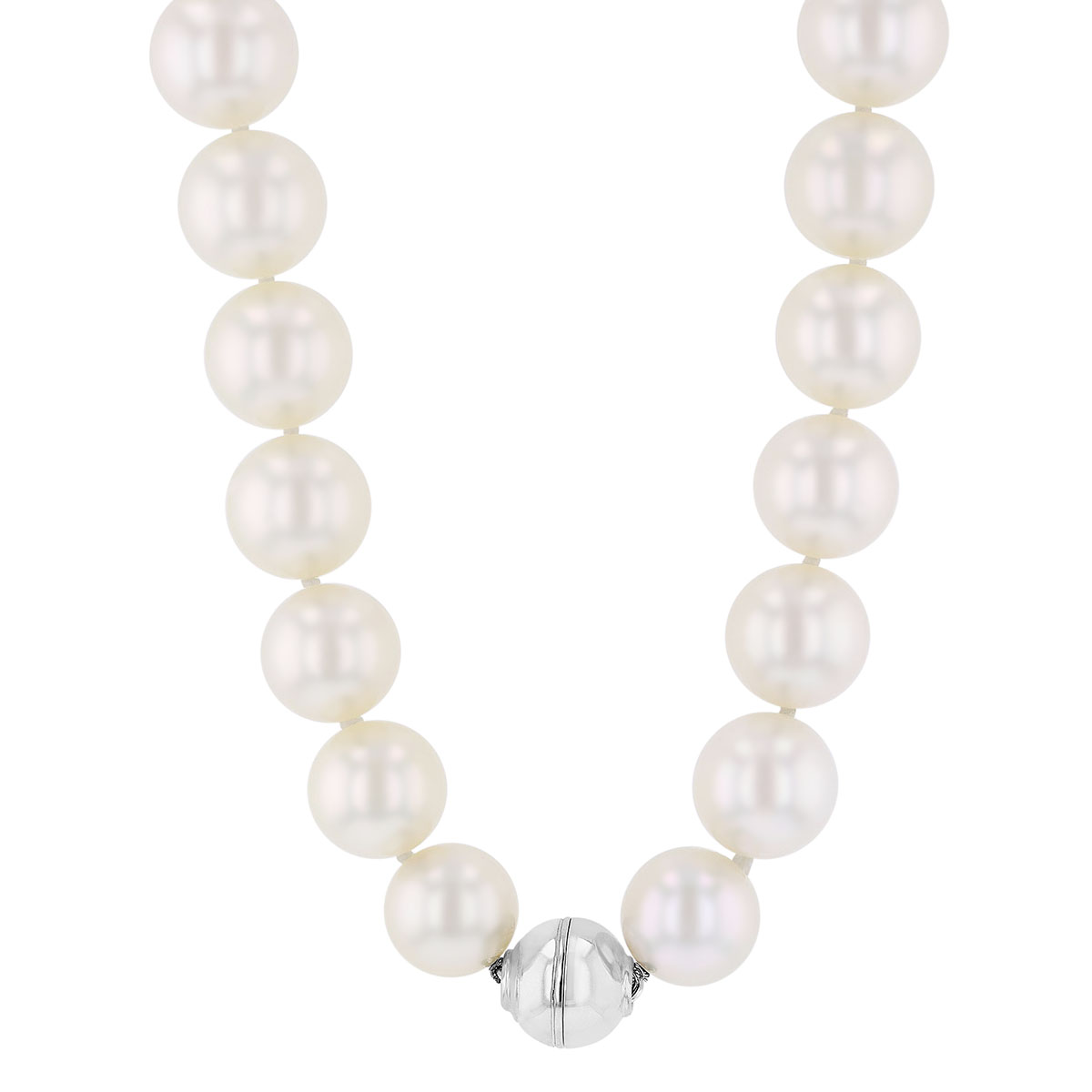 TARA Pearls White South Sea Cultured Pearl Strand Necklace with White Gold Clasp, 17