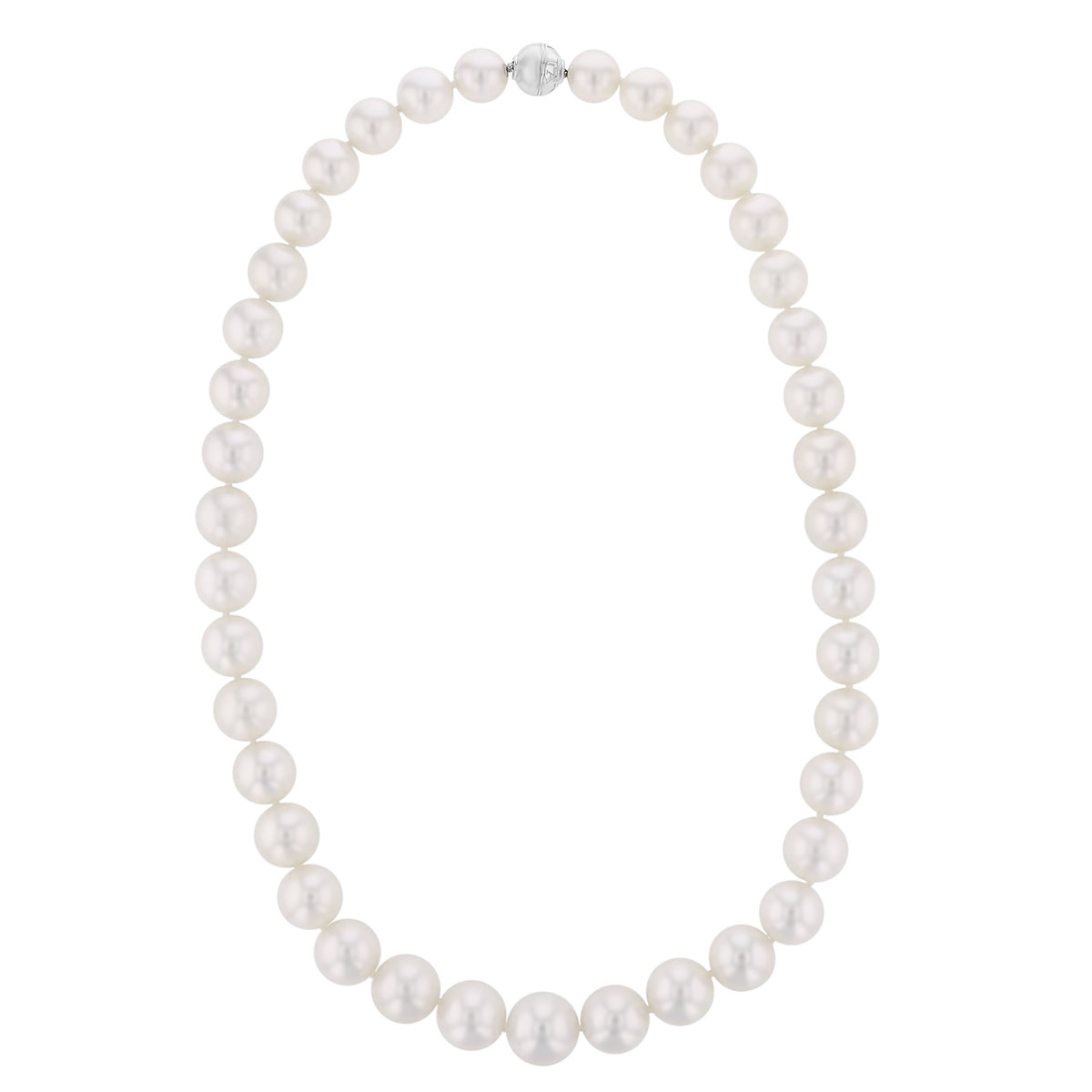 TARA Pearls White South Sea Cultured Pearl Strand Necklace with White Gold Clasp, 17
