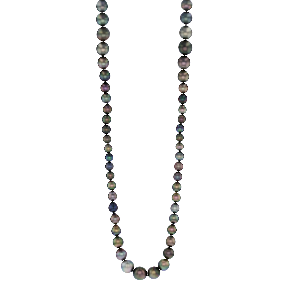 TARA Pearls Black Tahitian South Sea Cultured Pearl Graduated Strand Necklace, 37.5
