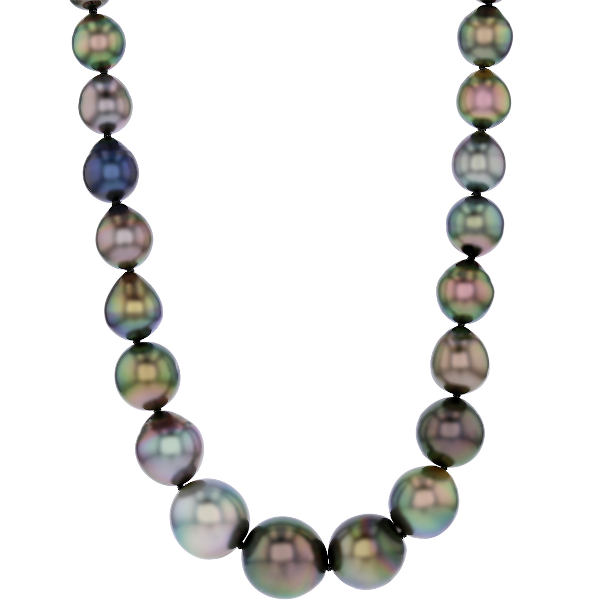 TARA Pearls Black Tahitian South Sea Cultured Pearl Graduated Strand Necklace, 37.5