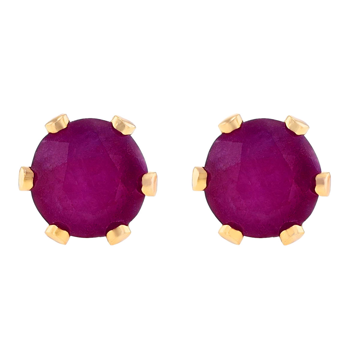 Children's Ruby Stud Earrings in Yellow Gold