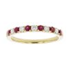 18K Yellow Gold Ruby & Diamond Alternating Ring