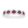 14K White Gold Ruby & Diamond Twist Ring
