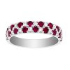 Ruby & Diamond Pavé 2 Row Ring in White Gold
