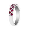 Ruby & Diamond Pavé 2 Row Ring in White Gold