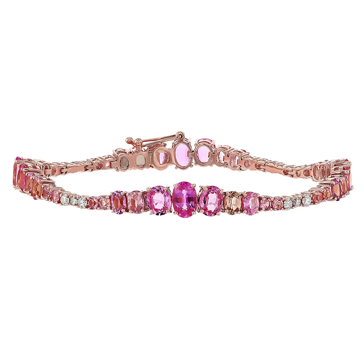 Gold Pink Sapphire Bangle Bracelet | Braverman Jewelry