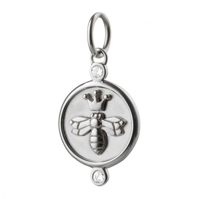 Monica Rich Kosann Queen Bee Sterling Silver Charm with White Sapphires