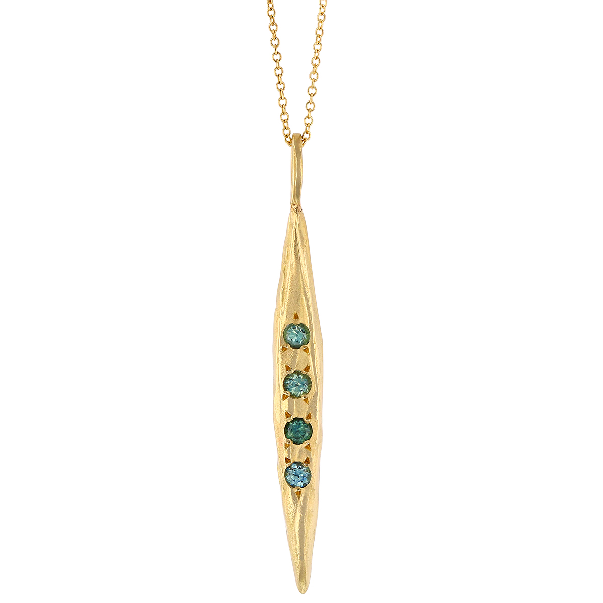 Robin Haley Montana Sapphire Navette Pendant in Yellow Gold, 18